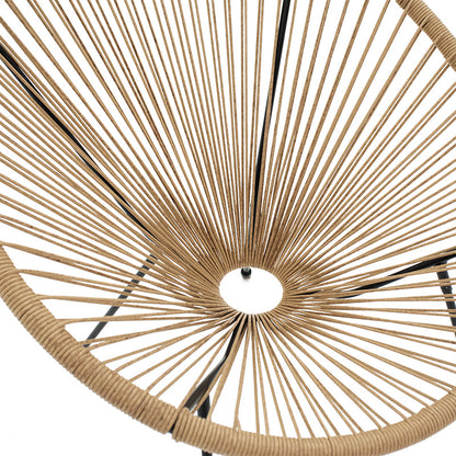 Acapulco armchair pakoworld metal in black-pe rattan in natural shade 68.5x74.5x84cm
