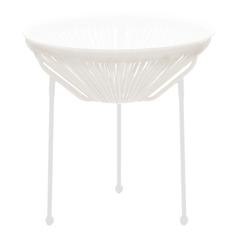 Acapulco table metal-pe rattan in white shade D50x52cm
