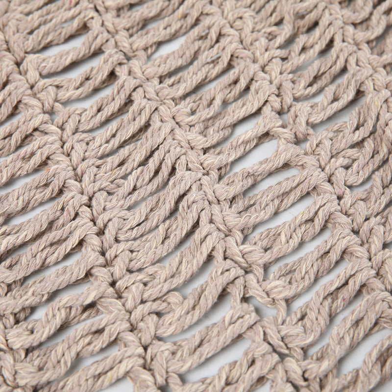 Shelto macrame poly-cotton shade net in beige shade 200x200x27cm