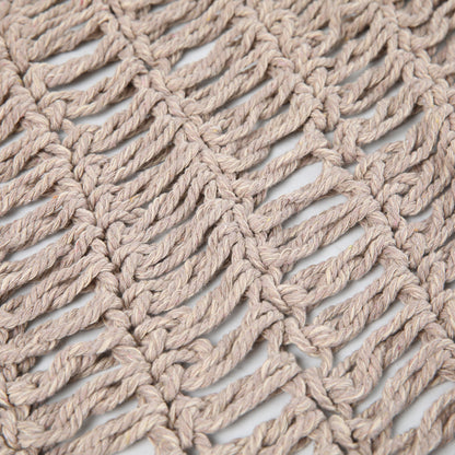 Shelto macrame poly-cotton shade net in beige shade 200x200x27cm