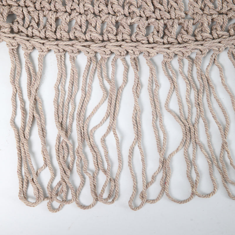Shelto macrame poly-cotton shade net in beige shade 200x200x27cm
