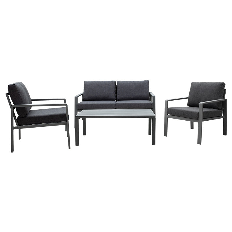 Lounge Ritchie set 4pcs aluminum-fabric dark grey