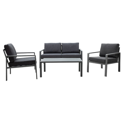 Lounge Ritchie set 4pcs aluminum-fabric dark grey