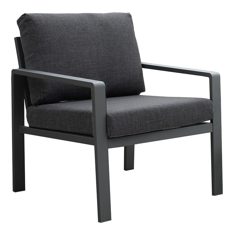 Lounge Ritchie set 4pcs aluminum-fabric dark grey