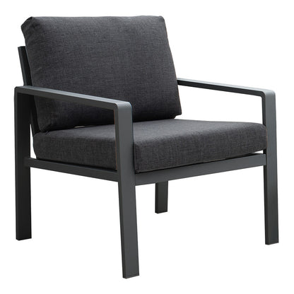 Lounge Ritchie set 4pcs aluminum-fabric dark grey