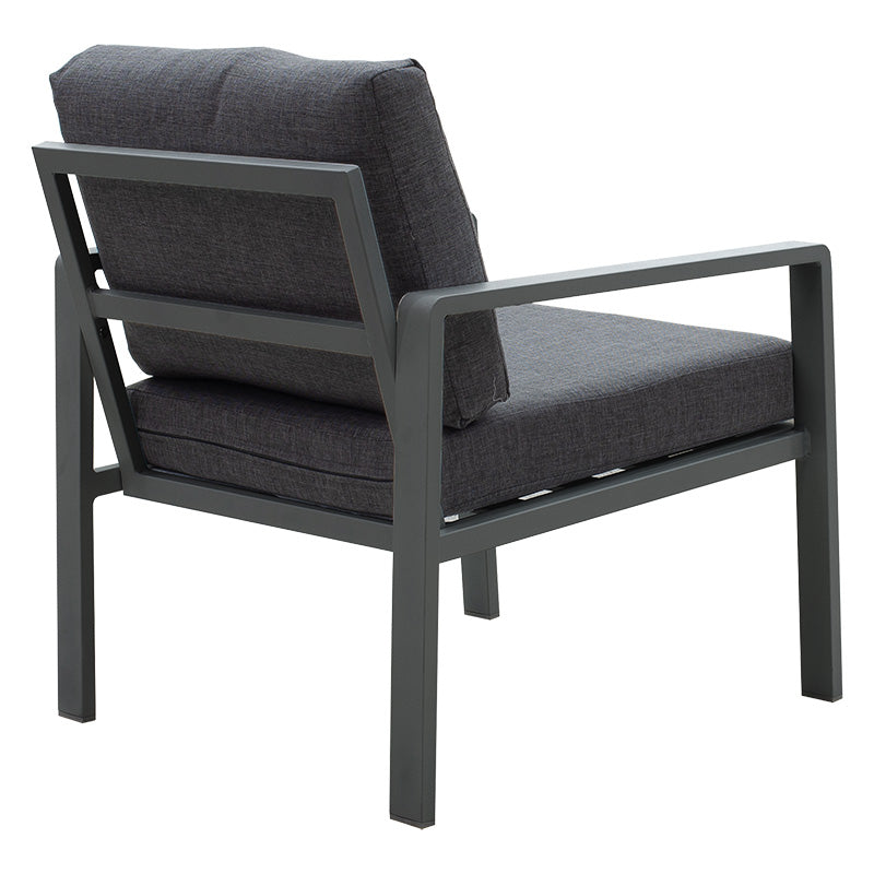 Lounge Ritchie set 4pcs aluminum-fabric dark grey