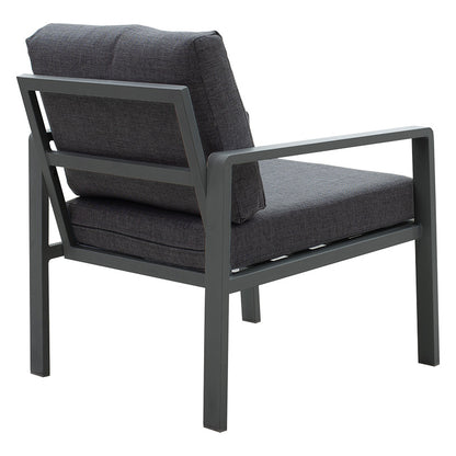 Lounge Ritchie set 4pcs aluminum-fabric dark grey