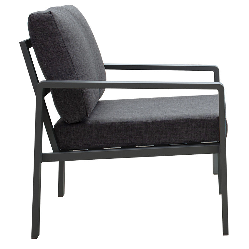 Lounge Ritchie set 4pcs aluminum-fabric dark grey