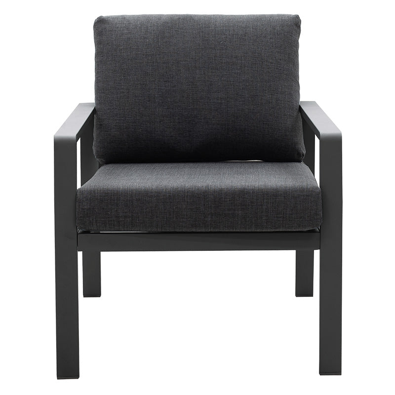 Lounge Ritchie set 4pcs aluminum-fabric dark grey