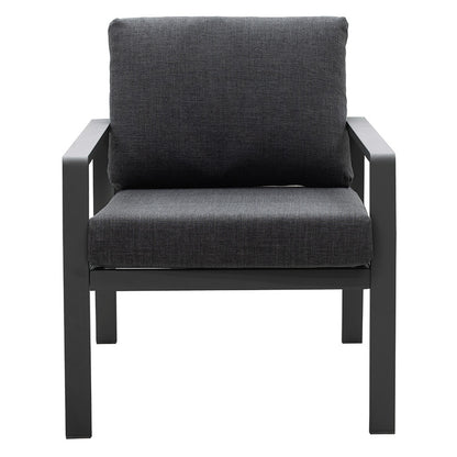 Lounge Ritchie set 4pcs aluminum-fabric dark grey