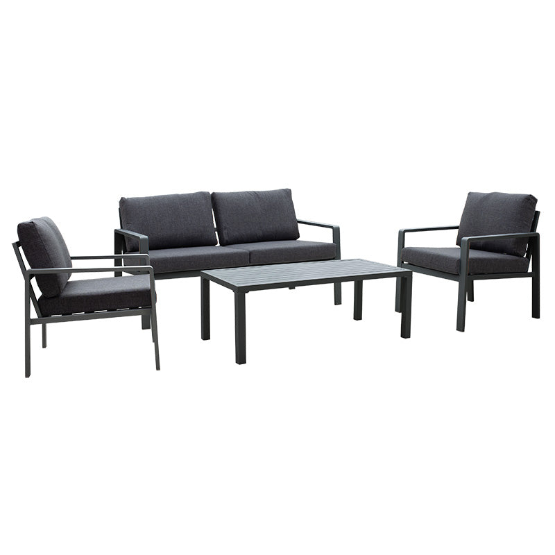 Lounge Ritchie set 4pcs aluminum-fabric dark grey