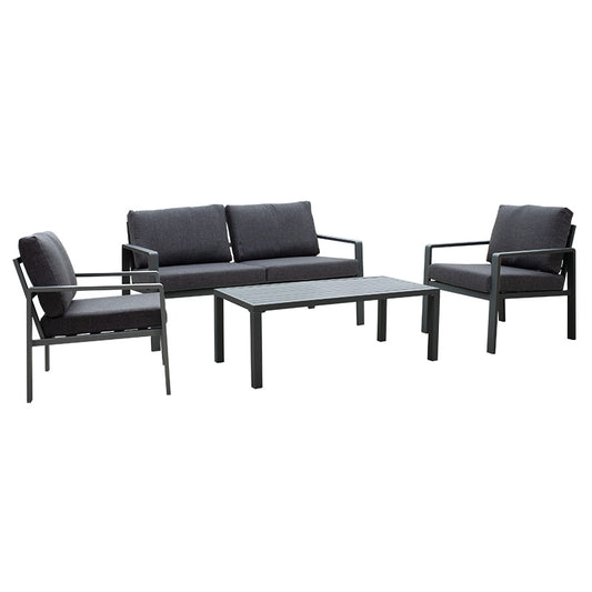 Lounge Ritchie set 4pcs aluminum-fabric dark grey