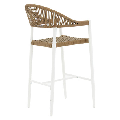 Bar stool Kerr pakoworld pe rattan natural-leg white aluminum