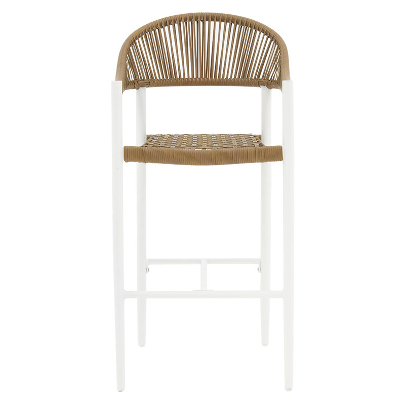 Bar stool Kerr pakoworld pe rattan natural-leg white aluminum