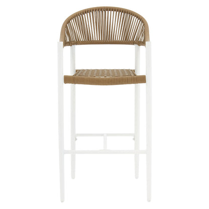 Bar stool Kerr pakoworld pe rattan natural-leg white aluminum