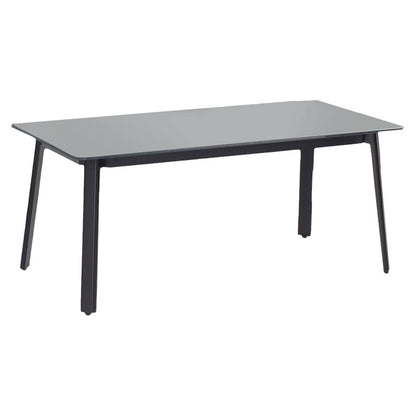 Lipari lounge set 4pc aluminum black-pe rattan fabric anthracite-plywood natural