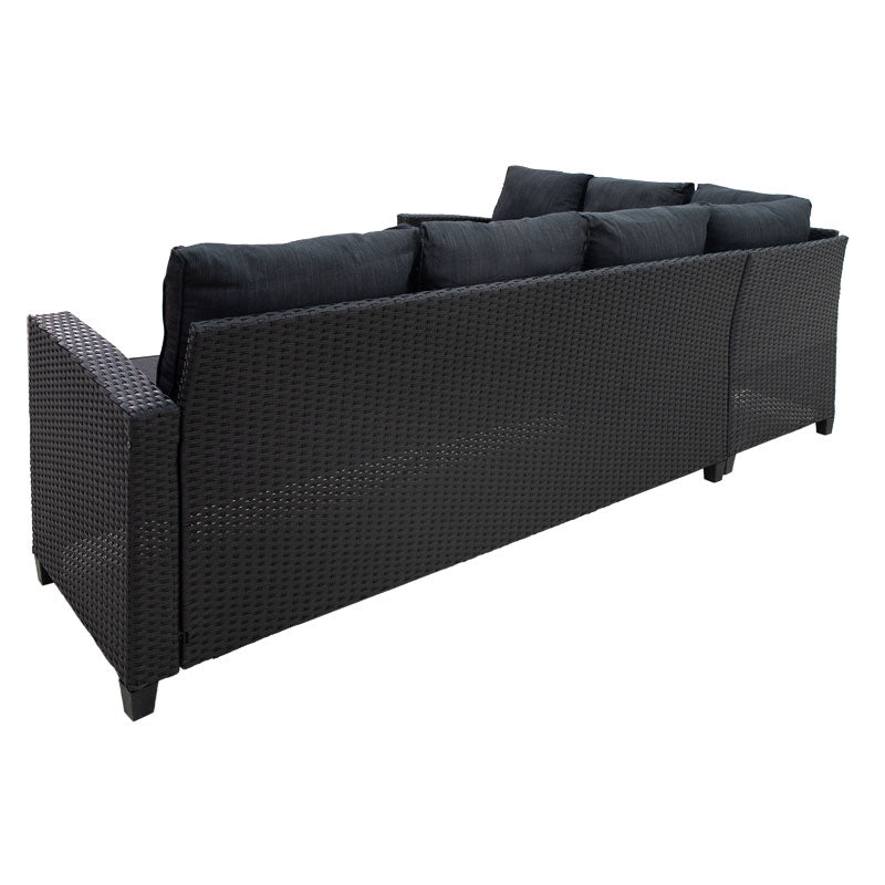 Merano lounge metal-pe rattan-plywood black