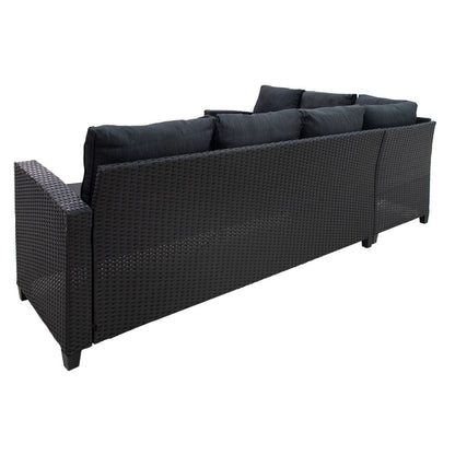 Merano lounge metal-pe rattan-plywood black