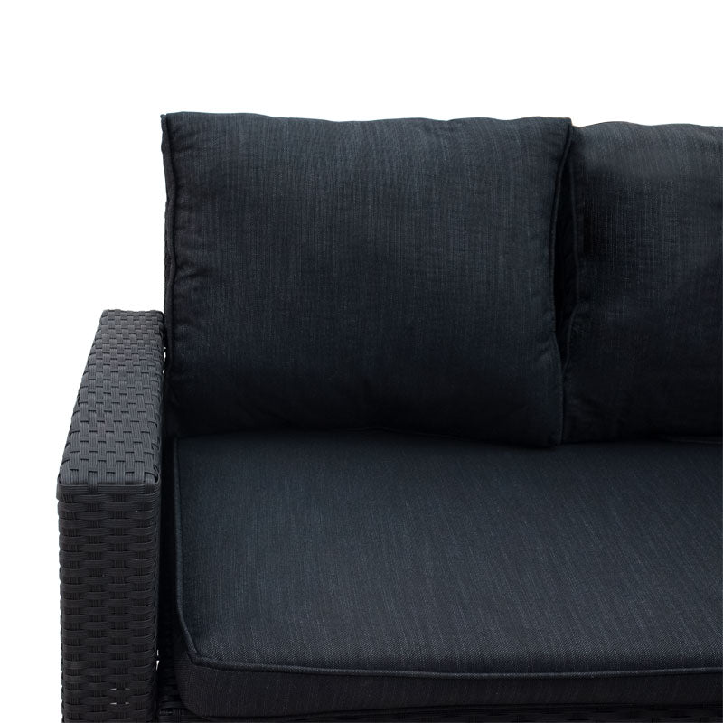 Merano lounge metal-pe rattan-plywood black