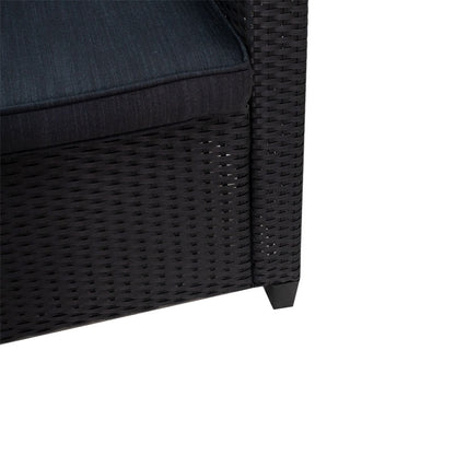 Merano lounge metal-pe rattan-plywood black