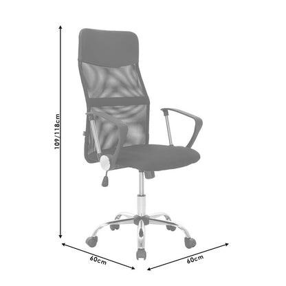 Director's office chair Joel I pakoworld mesh fabric black