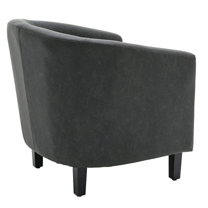 Armchair Major pakoworld PU black-grey 63.5x68x71cm