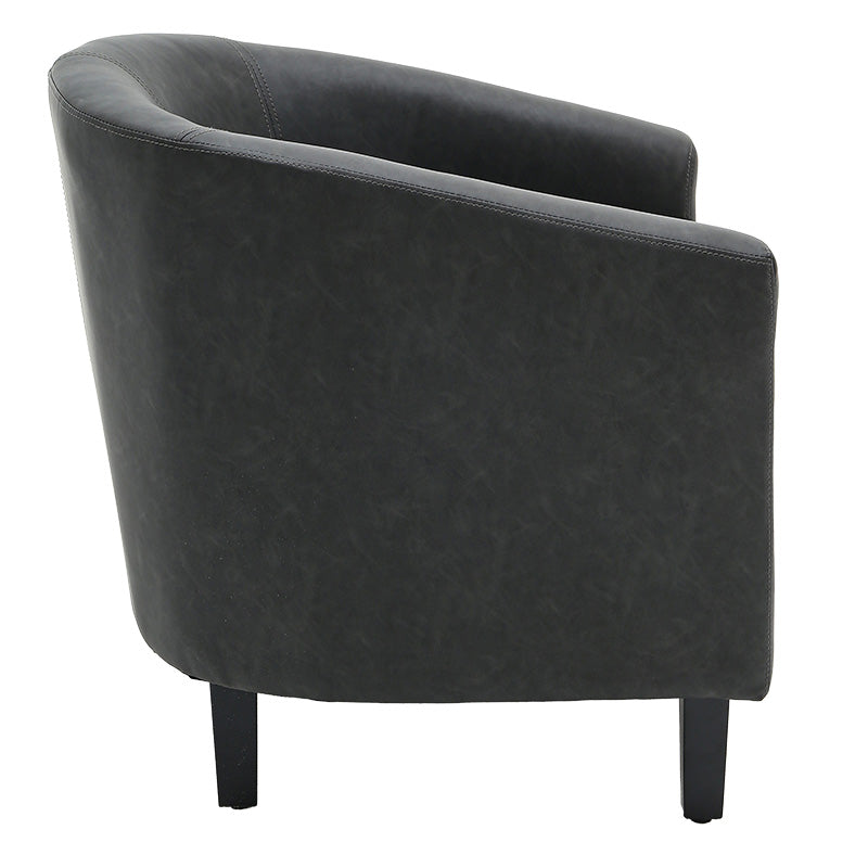 Armchair Major pakoworld PU black-grey 63.5x68x71cm