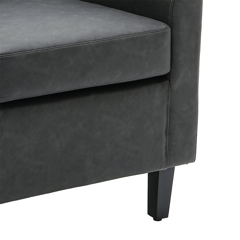 Armchair Major pakoworld PU black-grey 63.5x68x71cm