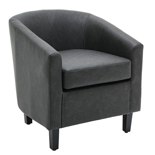 Armchair Major pakoworld PU black-grey 63.5x68x71cm