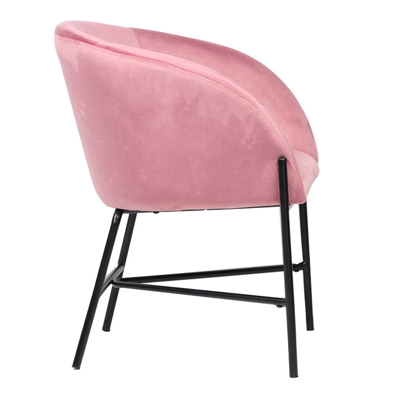 Armchair Julia pakoworld velvet pink 61x57x74cm