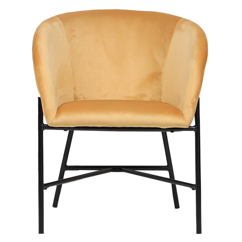 Armchair Julia pakoworld velvet yellow 61x57x74cm