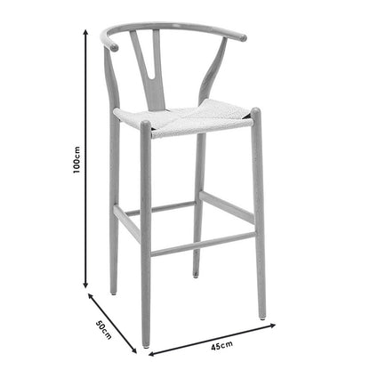 Bar stool Sandra pakoworld wood-rope natural