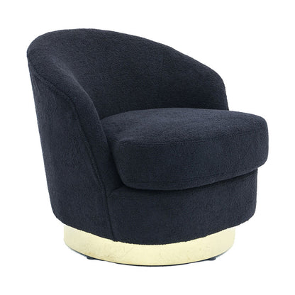 Armchair Caroline pakoworld teddy fabric black-golden 84x81x76cm