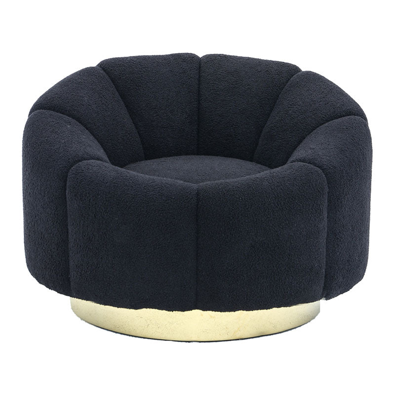 Armchair Lettice pakoworld teddy fabric black-golden 95x83x69cm