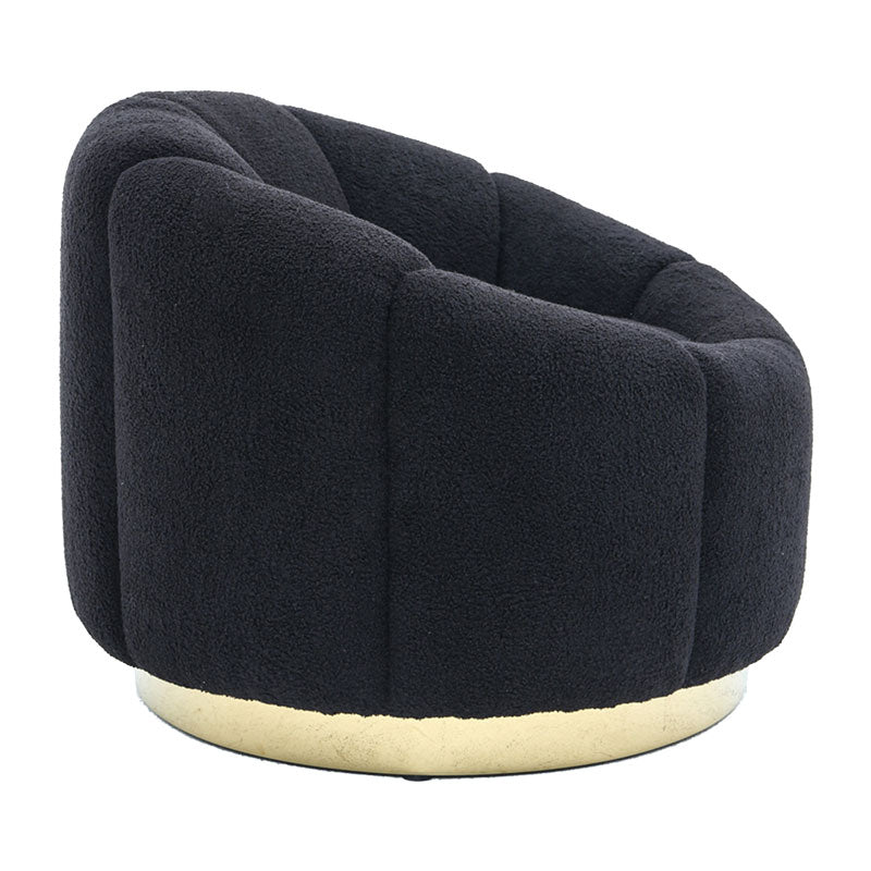 Armchair Lettice pakoworld teddy fabric black-golden 95x83x69cm