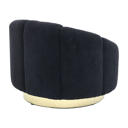 Armchair Lettice pakoworld teddy fabric black-golden 95x83x69cm