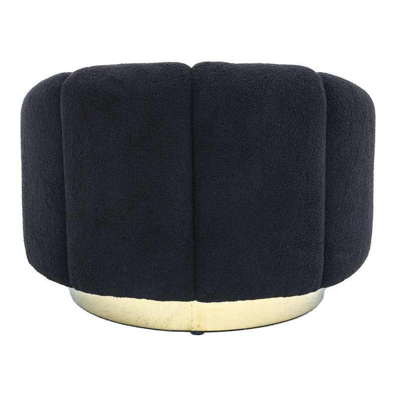 Armchair Lettice pakoworld teddy fabric black-golden 95x83x69cm