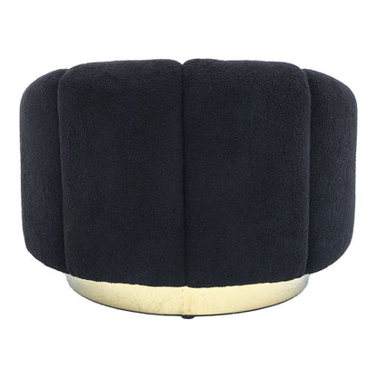 Armchair Lettice pakoworld teddy fabric black-golden 95x83x69cm