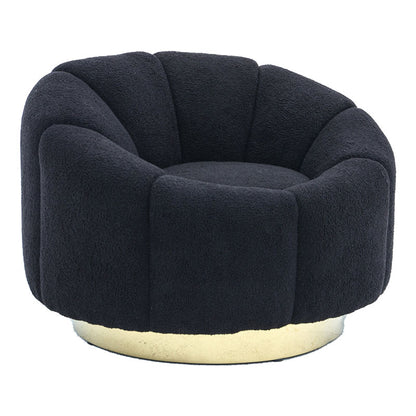 Armchair Lettice pakoworld teddy fabric black-golden 95x83x69cm