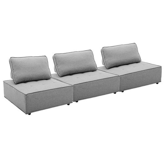 Sofa-Armchair Set 3 pcs Ferris pakoworld greyfabric 298.5x99.5x71.5cm