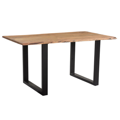 Slim pakoworld table acacia solid wood walnut-leg black 160x85x75.6cm