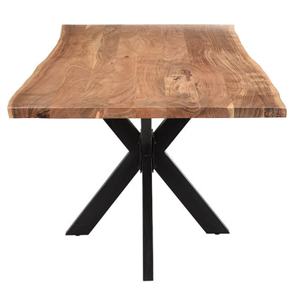 Slim table pakoworld acacia solid wood walnut-leg black 180x90x75.6cm