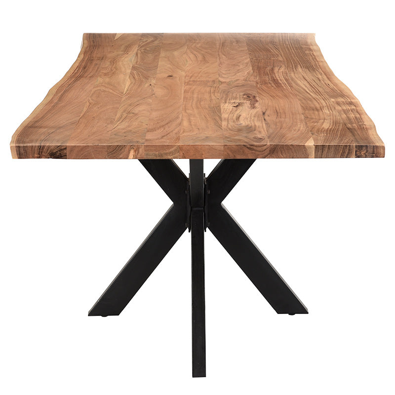 Slim table pakoworld acacia solid wood walnut-leg black 200x100x75.6cm