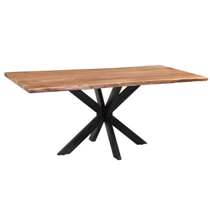 Slim table pakoworld acacia solid wood walnut-leg black 200x100x75.6cm