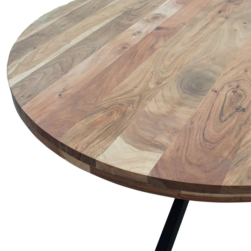 Bowie table pakoworld acacia wood natural-leg black 130x130x78cm