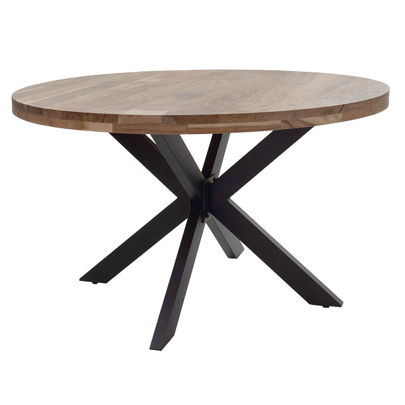 Bowie table pakoworld acacia wood natural-leg black 130x130x78cm