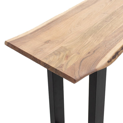 Slim pakoworld console acacia wood natural-leg black 140x45x75.5cm