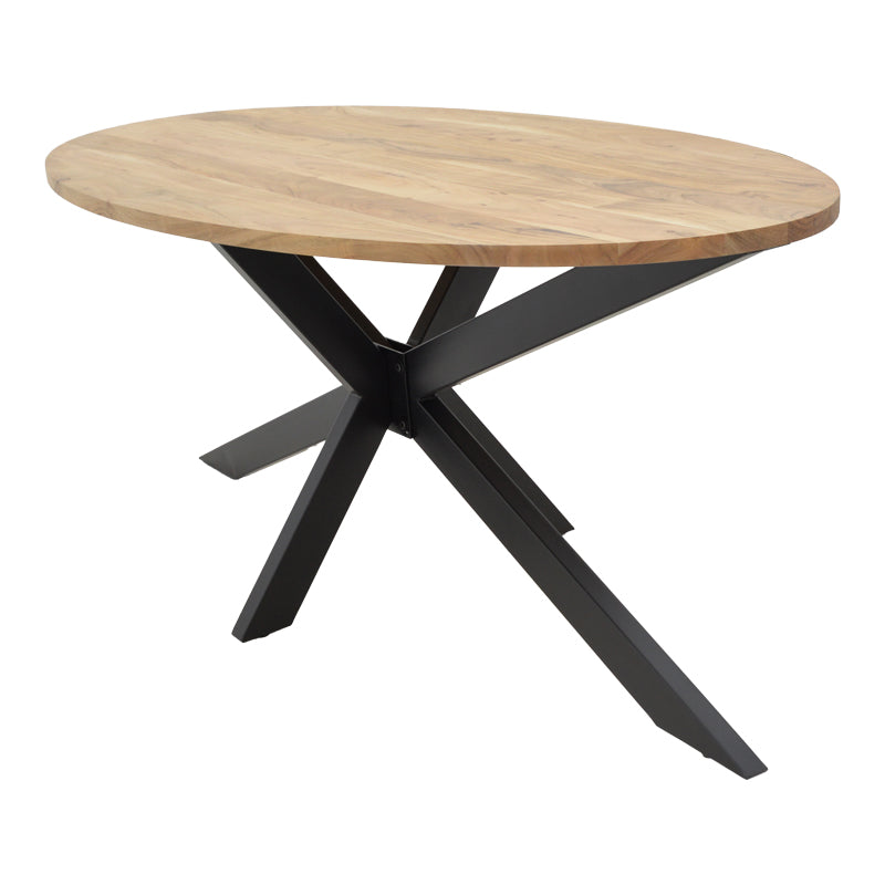 Table Bonre pakoworld natural solid acacia wood-black metal leg 175x96x76cm