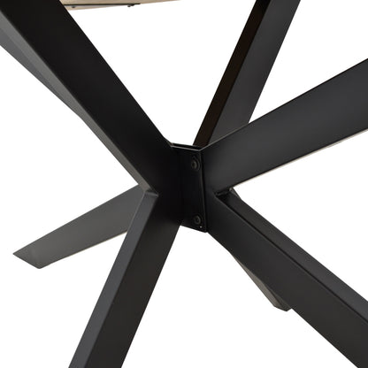 Table Bonre pakoworld natural solid acacia wood-black metal leg 175x96x76cm