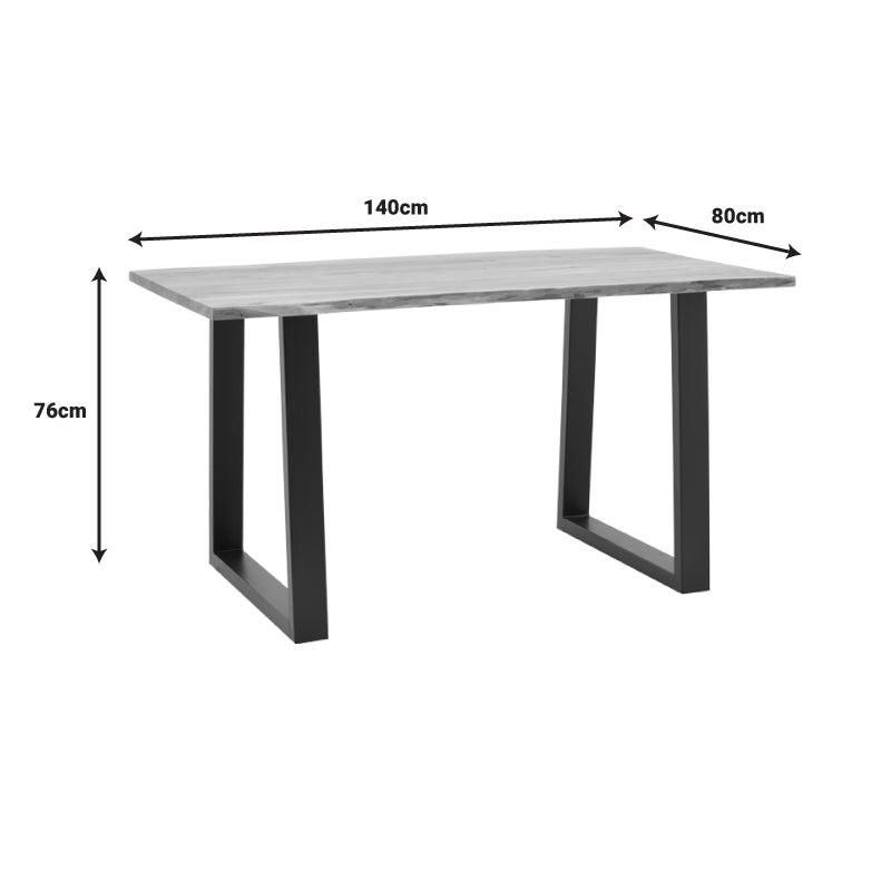 Avron pakoworld natural solid acacia wood table 140x80x76cm